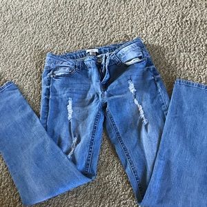Blue denim jeans